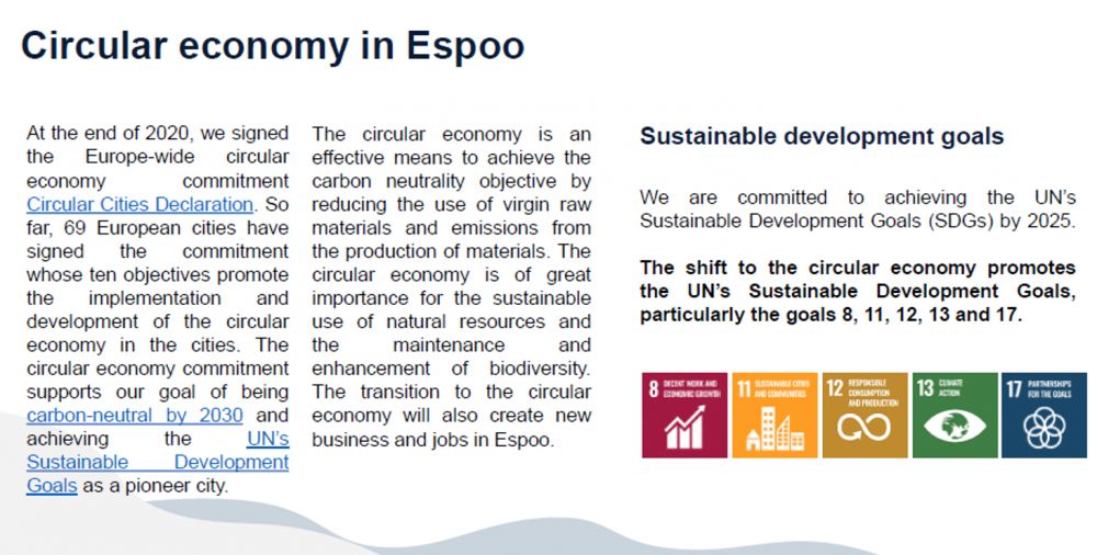 Espoo publishes 2022 report on circular economy