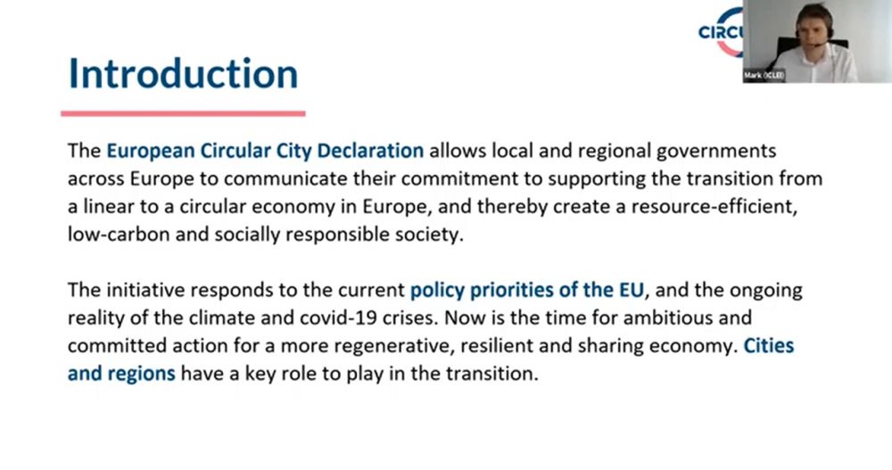 European Circular Cities Declaration introduced at webinar